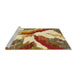 Sideview of Machine Washable Abstract Yellow Rug, wshabs2561