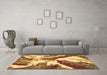 Machine Washable Abstract Brown Modern Rug in a Living Room,, wshabs2561brn