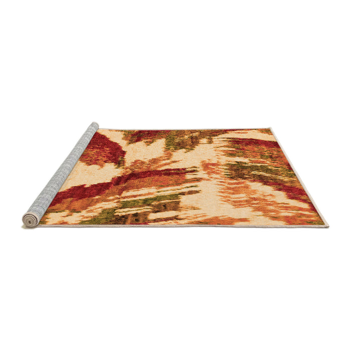Sideview of Machine Washable Abstract Orange Modern Area Rugs, wshabs2561org