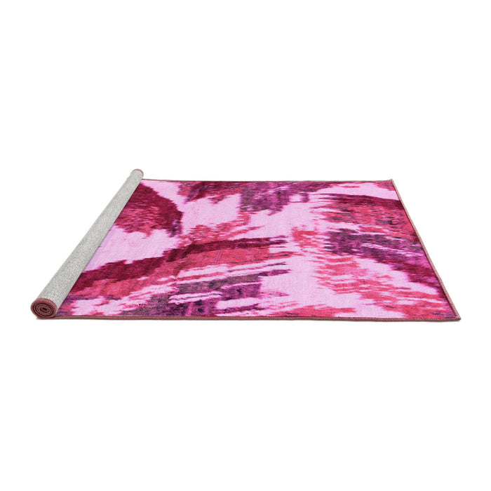 Sideview of Machine Washable Abstract Pink Modern Rug, wshabs2561pnk