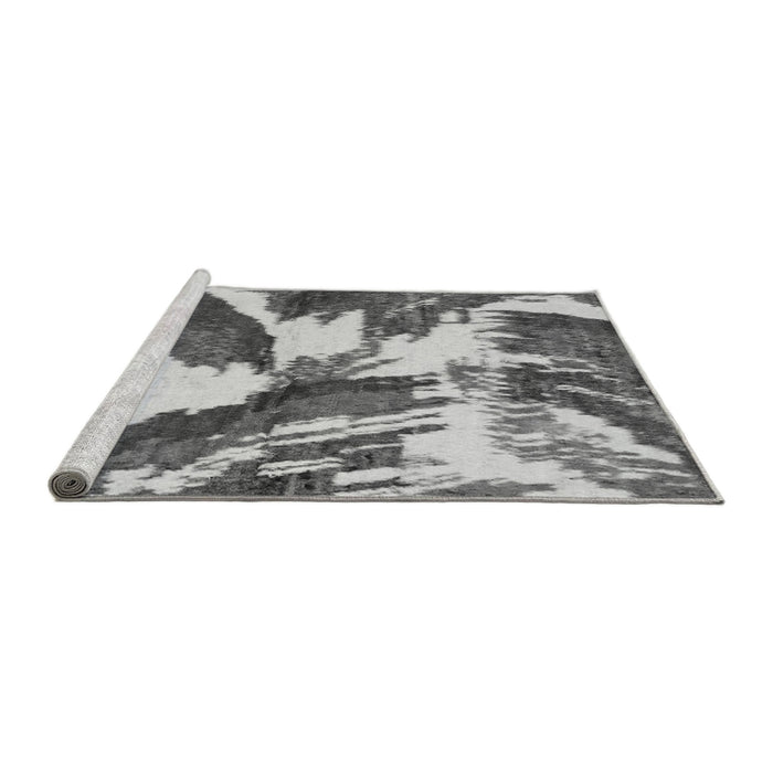 Sideview of Machine Washable Abstract Gray Modern Rug, wshabs2561gry