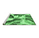 Sideview of Machine Washable Abstract Emerald Green Modern Area Rugs, wshabs2561emgrn