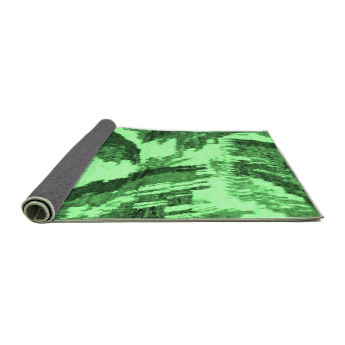 Sideview of Abstract Emerald Green Modern Rug, abs2561emgrn