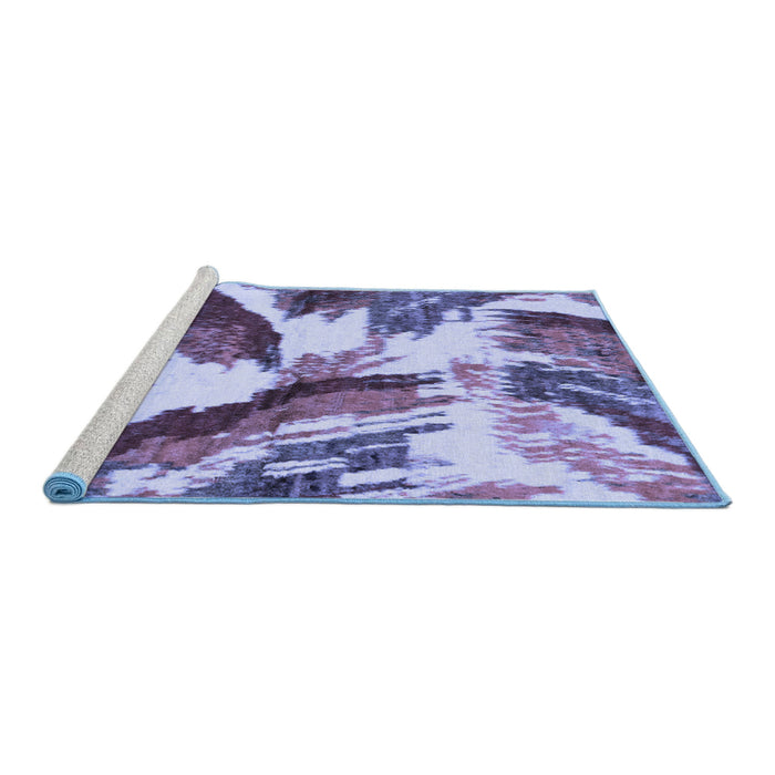 Sideview of Machine Washable Abstract Blue Modern Rug, wshabs2561blu