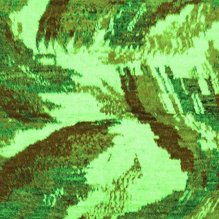 Square Machine Washable Abstract Green Modern Area Rugs, wshabs2561grn