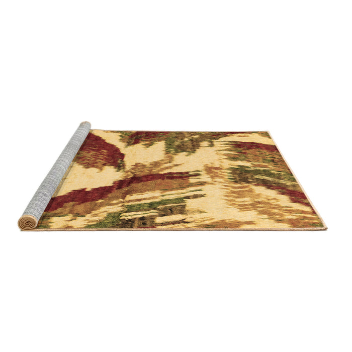 Sideview of Machine Washable Abstract Brown Modern Rug, wshabs2561brn