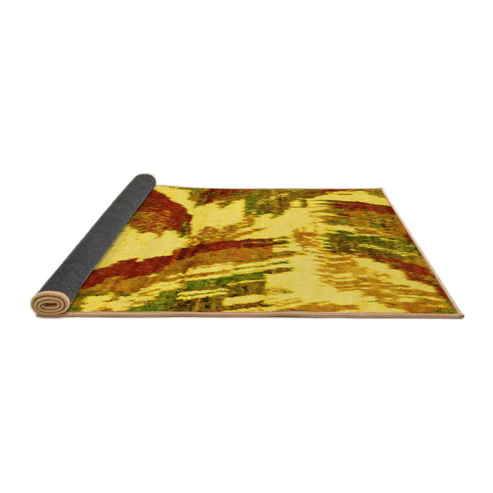 Sideview of Abstract Yellow Modern Rug, abs2561yw