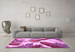 Machine Washable Abstract Purple Modern Area Rugs in a Living Room, wshabs2561pur