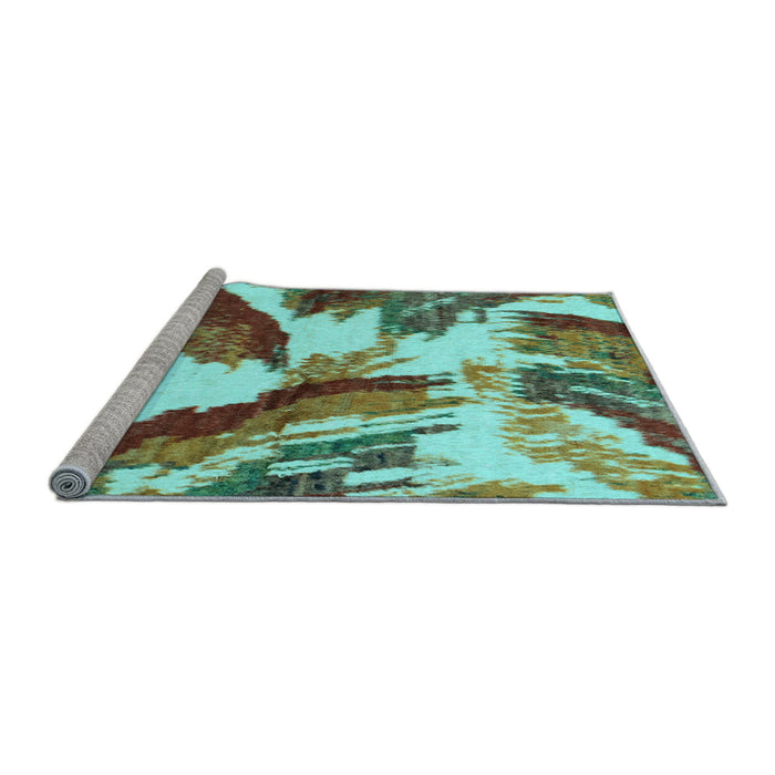 Sideview of Machine Washable Abstract Light Blue Modern Rug, wshabs2561lblu