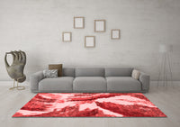 Machine Washable Abstract Red Modern Rug, wshabs2561red