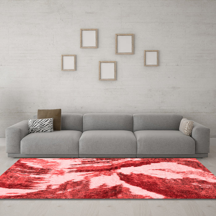 Modern Red Washable Rugs