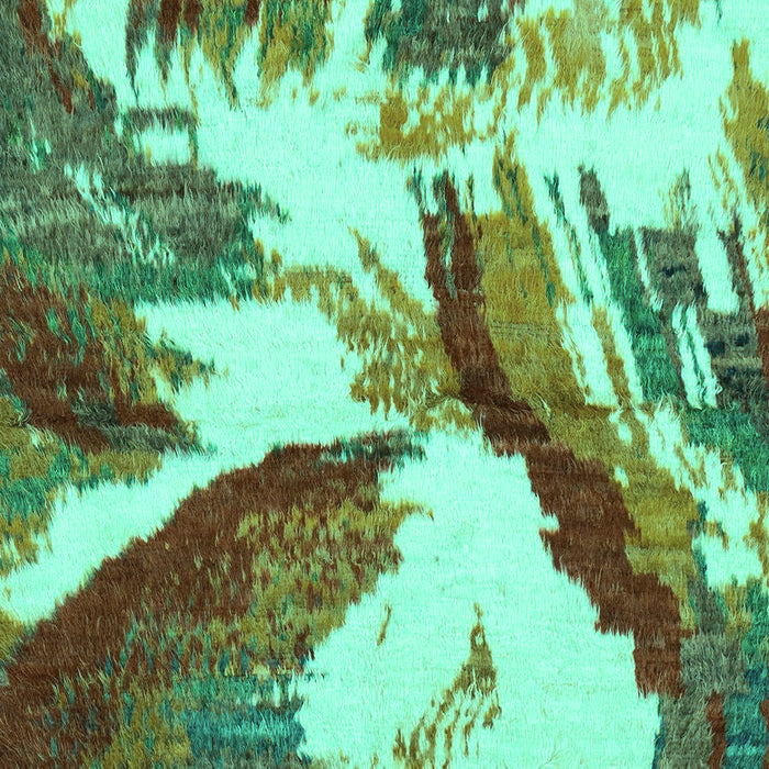 Machine Washable Abstract Turquoise Modern Area Rugs, wshabs2561turq