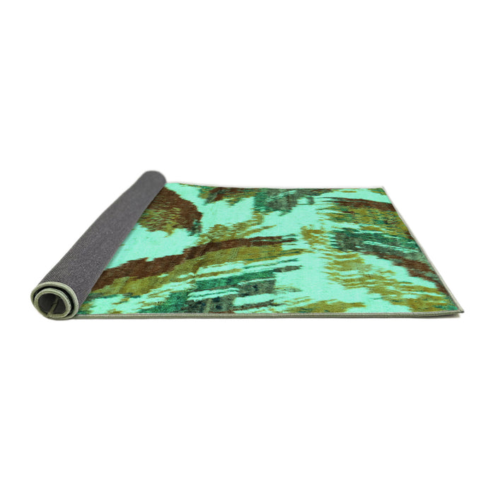 Sideview of Abstract Turquoise Modern Rug, abs2561turq