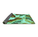 Sideview of Abstract Turquoise Modern Rug, abs2561turq