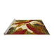 Sideview of Machine Washable Abstract Tomato Red Rug, wshabs2562