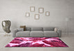 Machine Washable Abstract Pink Modern Rug in a Living Room, wshabs2562pnk