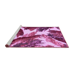 Sideview of Machine Washable Abstract Purple Modern Area Rugs, wshabs2562pur