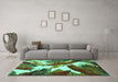 Machine Washable Abstract Turquoise Modern Area Rugs in a Living Room,, wshabs2562turq