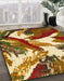 Abstract Red Modern Rug in Family Room, abs2562