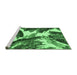 Sideview of Machine Washable Abstract Emerald Green Modern Area Rugs, wshabs2562emgrn