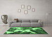 Machine Washable Abstract Emerald Green Modern Area Rugs in a Living Room,, wshabs2562emgrn