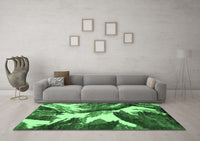 Machine Washable Abstract Emerald Green Modern Rug, wshabs2562emgrn