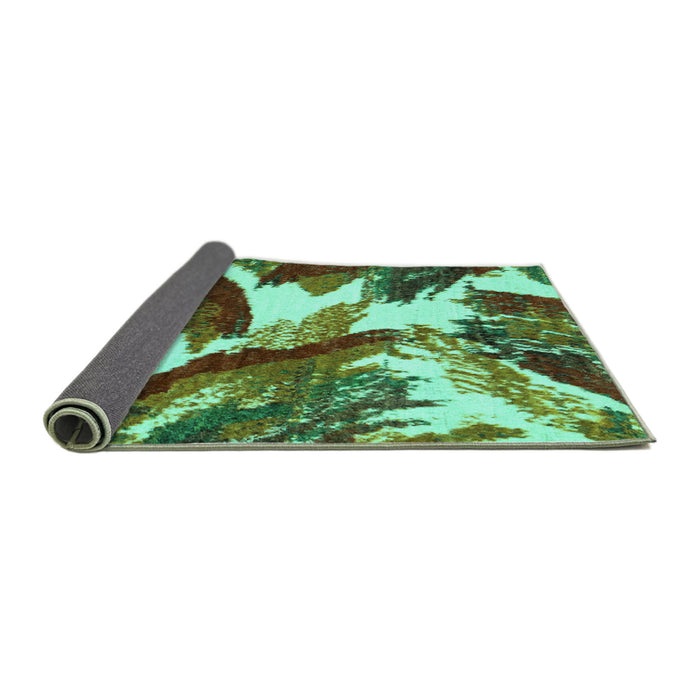 Sideview of Abstract Turquoise Modern Rug, abs2562turq