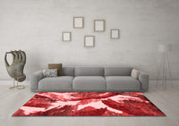 Machine Washable Abstract Red Modern Rug, wshabs2562red