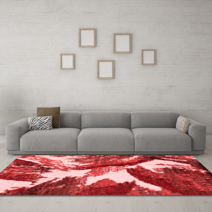 Modern Red Washable Rugs