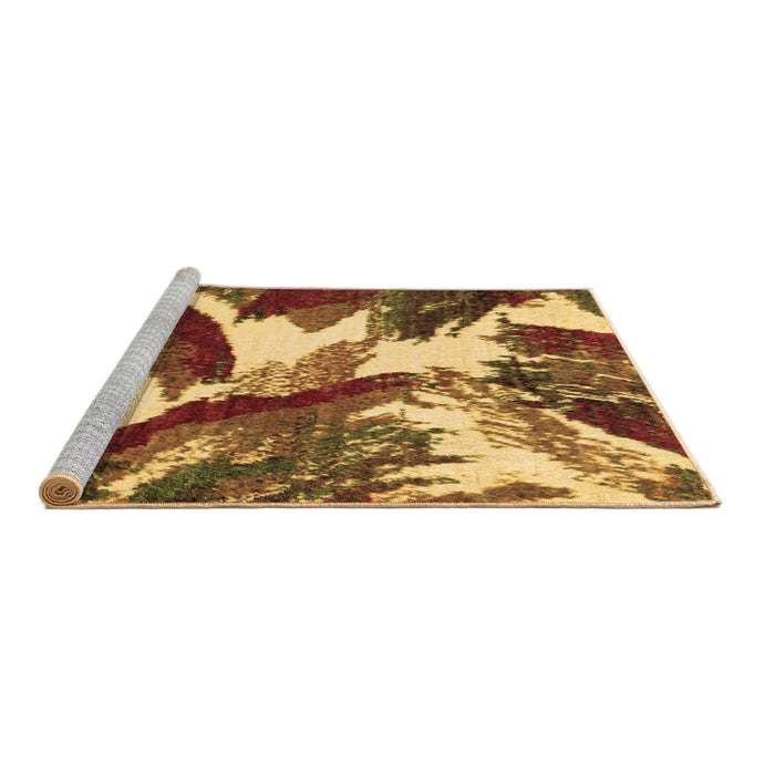 Sideview of Machine Washable Abstract Brown Modern Rug, wshabs2562brn