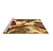 Sideview of Machine Washable Abstract Brown Modern Rug, wshabs2562brn