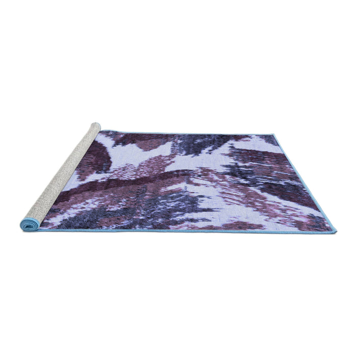 Sideview of Machine Washable Abstract Blue Modern Rug, wshabs2562blu