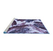 Sideview of Machine Washable Abstract Blue Modern Rug, wshabs2562blu