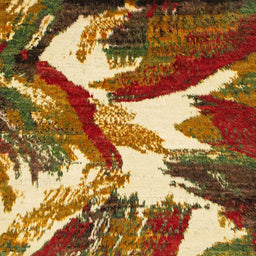 Square Machine Washable Abstract Tomato Red Rug, wshabs2562