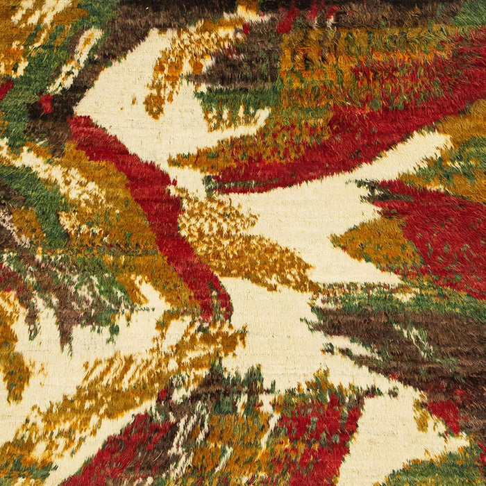 Square Machine Washable Abstract Tomato Red Rug, wshabs2562