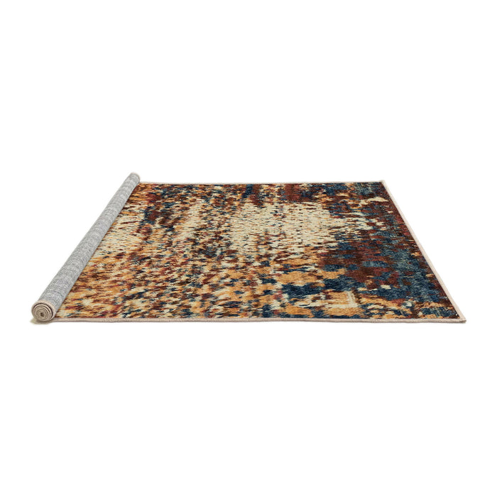 Sideview of Machine Washable Abstract Sangria Brown Rug, wshabs2563