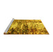 Sideview of Machine Washable Abstract Yellow Modern Rug, wshabs2563yw