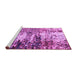 Sideview of Machine Washable Abstract Purple Modern Area Rugs, wshabs2563pur