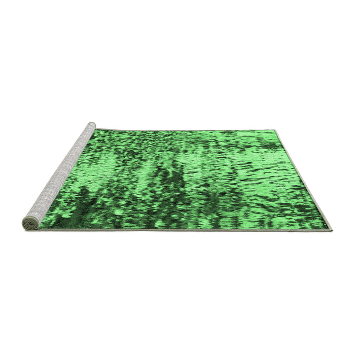 Sideview of Machine Washable Abstract Emerald Green Modern Area Rugs, wshabs2563emgrn