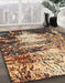 Abstract Sangria Brown Modern Rug in Family Room, abs2563