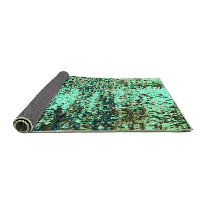 Sideview of Abstract Turquoise Modern Rug, abs2563turq