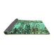 Sideview of Abstract Turquoise Modern Rug, abs2563turq