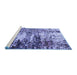 Sideview of Machine Washable Abstract Blue Modern Rug, wshabs2563blu