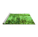 Sideview of Machine Washable Abstract Green Modern Area Rugs, wshabs2563grn