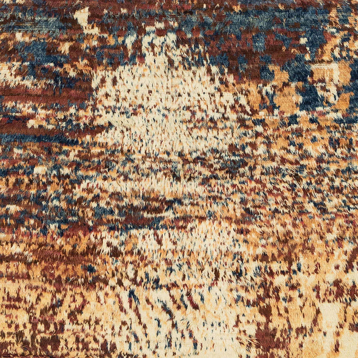 Square Abstract Sangria Brown Modern Rug, abs2563