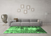 Machine Washable Abstract Emerald Green Modern Area Rugs in a Living Room,, wshabs2563emgrn