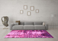 Machine Washable Abstract Pink Modern Rug, wshabs2563pnk