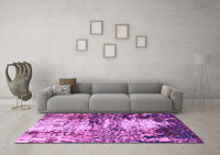 Machine Washable Abstract Purple Modern Rug, wshabs2563pur