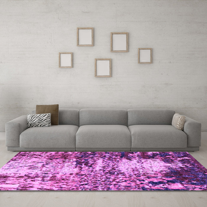 Machine Washable Abstract Purple Modern Area Rugs in a Living Room, wshabs2563pur