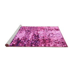 Sideview of Machine Washable Abstract Pink Modern Rug, wshabs2563pnk